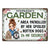 Garden Area Patrolled By Her Spoiled Rotten Dogs - Personalized Classic Metal Signs