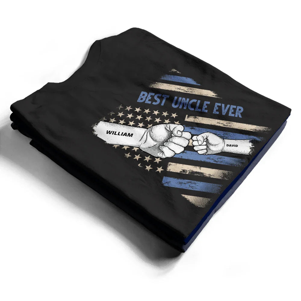 T-shirt personnalisé avec imprimé au dos « Meilleur papa de tous les temps » avec étoiles et rayures