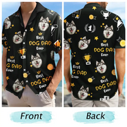 Custom Photo Best Dog Dad Ever Trophy Pet Daddy - Personalized Hawaiian Shirt