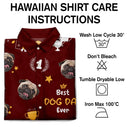 Trophée photo personnalisé « Meilleur papa de chien de tous les temps » - T-shirt hawaïen personnalisé