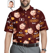 Custom Photo Best Papa Ever Trophy Dad - Personalized Polo Shirt