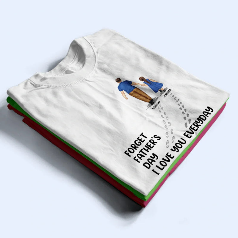 Papa marche avec ses enfants, on t'aime tous les jours - T-shirt personnalisé