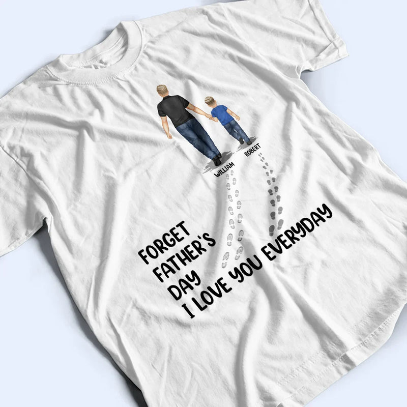 Papa marche avec ses enfants, on t'aime tous les jours - T-shirt personnalisé