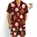 Custom Photo Best Papa Ever Trophy Dad - Personalized Hawaii Set Shirt And Shorts