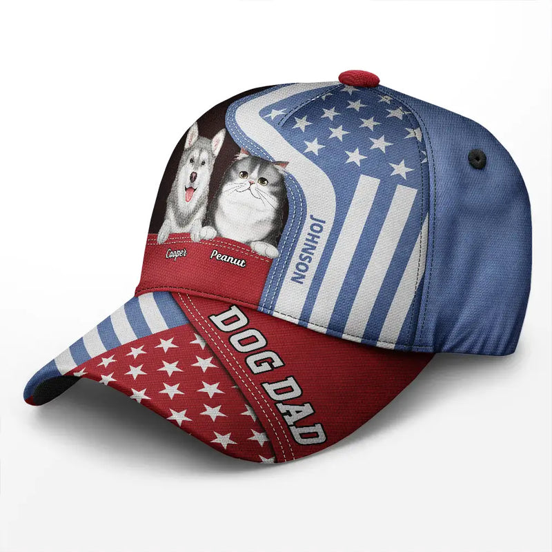 Stars And Stripes Dog Dad Pet Father - Personalized Classic Cap