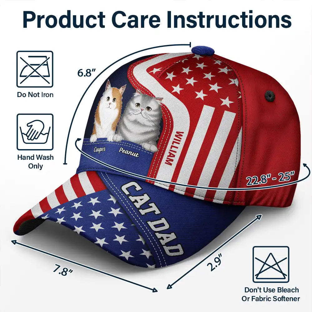 Stars And Stripes Dog Dad Pet Father - Personalized Classic Cap
