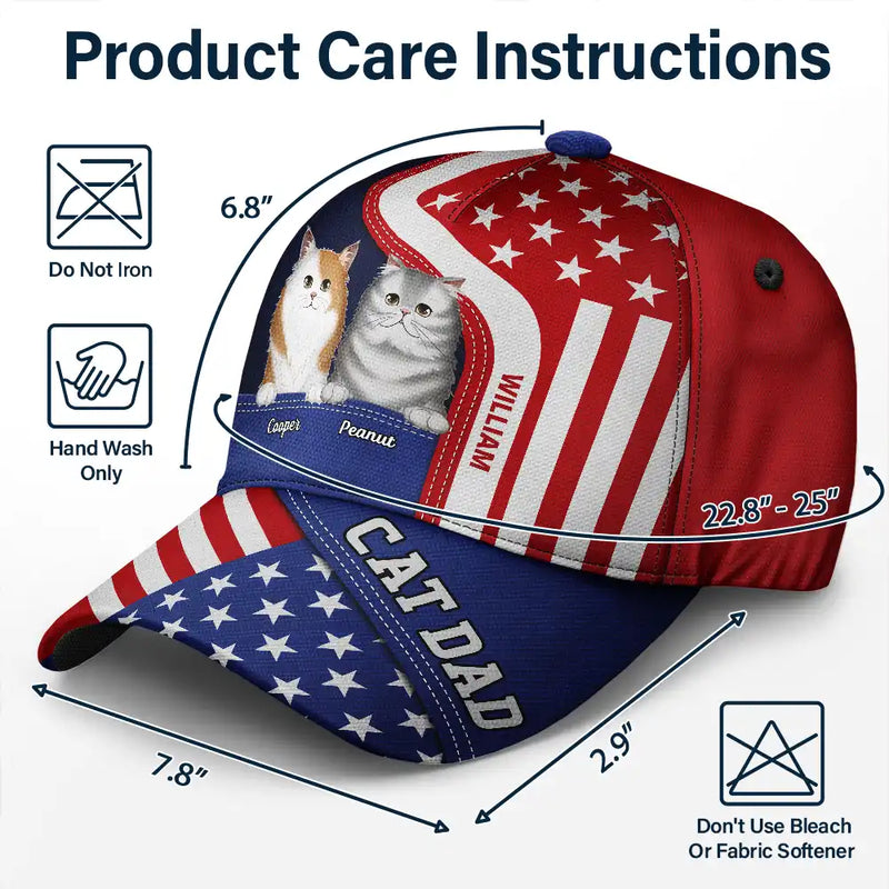 Stars And Stripes Dog Dad Pet Father - Personalized Classic Cap