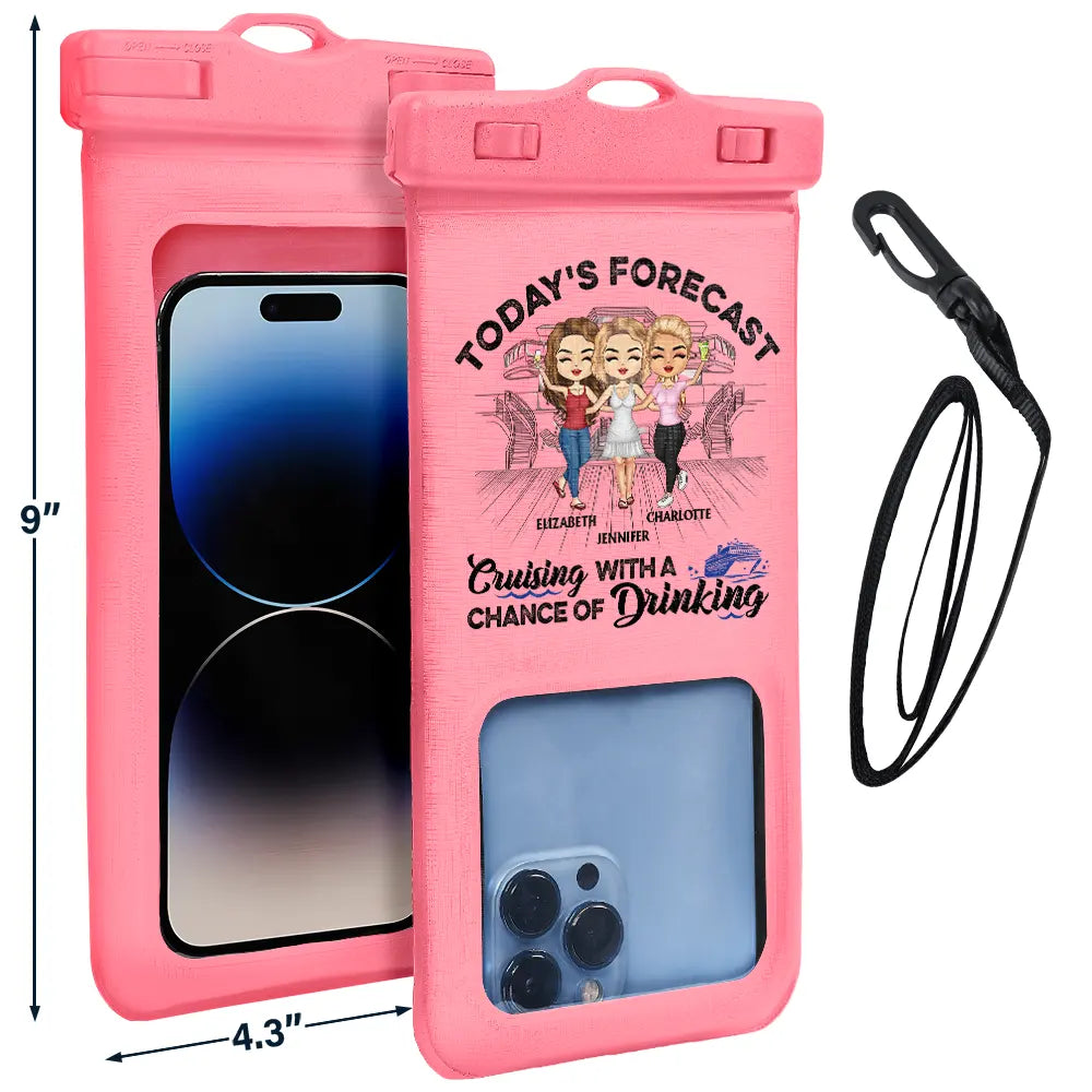 Life Is Better On A Cruise With Best Friends Chibi - Personalized Waterproof Phone Pouch