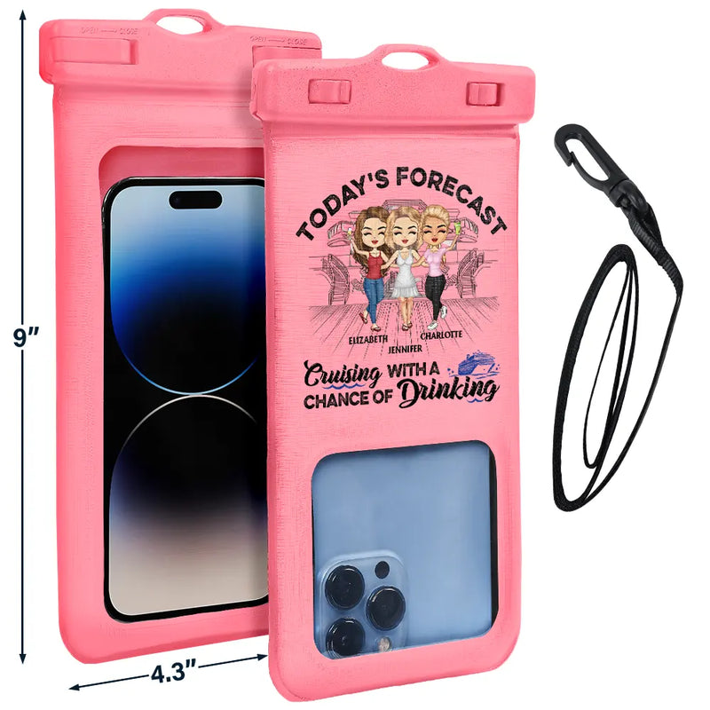 Life Is Better On A Cruise With Best Friends Chibi - Personalized Waterproof Phone Pouch