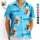 Custom Photo Best Dog Dad Ever Tropical Island - Personalized Hawaiian Shirt