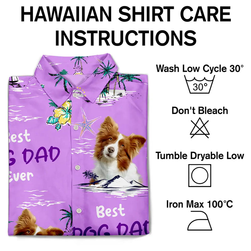 Custom Photo Best Dog Dad Ever Tropical Island - Personalized Hawaiian Shirt