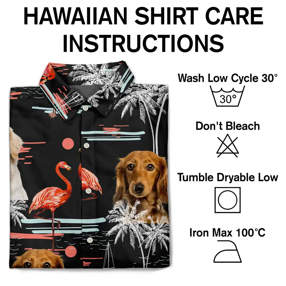 Custom Photo Pets Kids And More Tropical Flamingo - Personalized Hawaiian Shirt