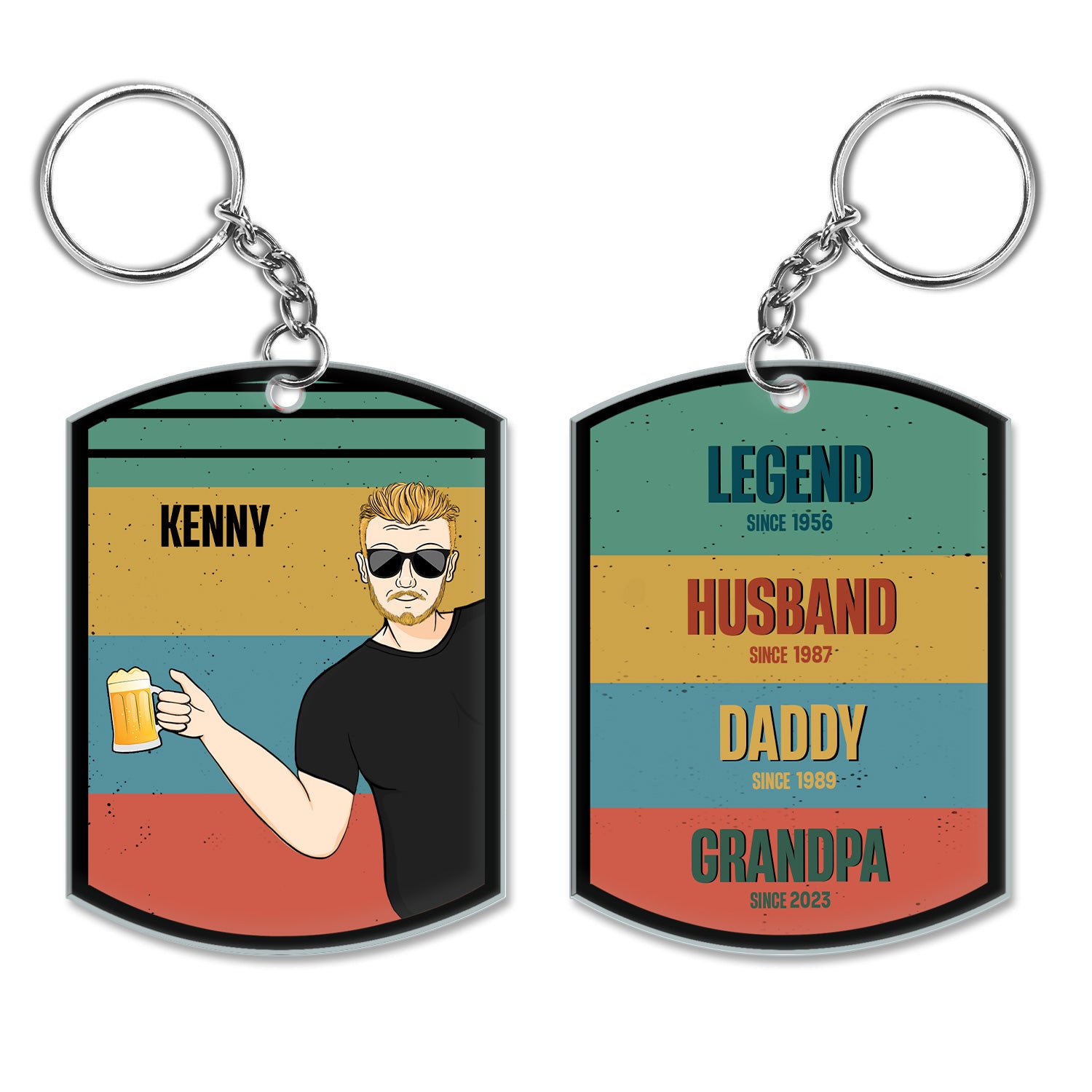 Family Legend Husband Dad Grandpa - Gift For Father - Personalized Custom Acrylic Keychain