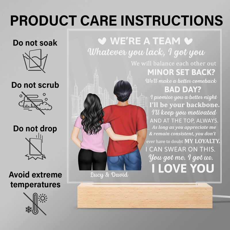 Back Couple The Day I Met You I Have Found The One - Birthday, Loving, Anniversary Gift For Spouse, Husband, Wife, Couple - Personalized 3D Led Light Wooden Base