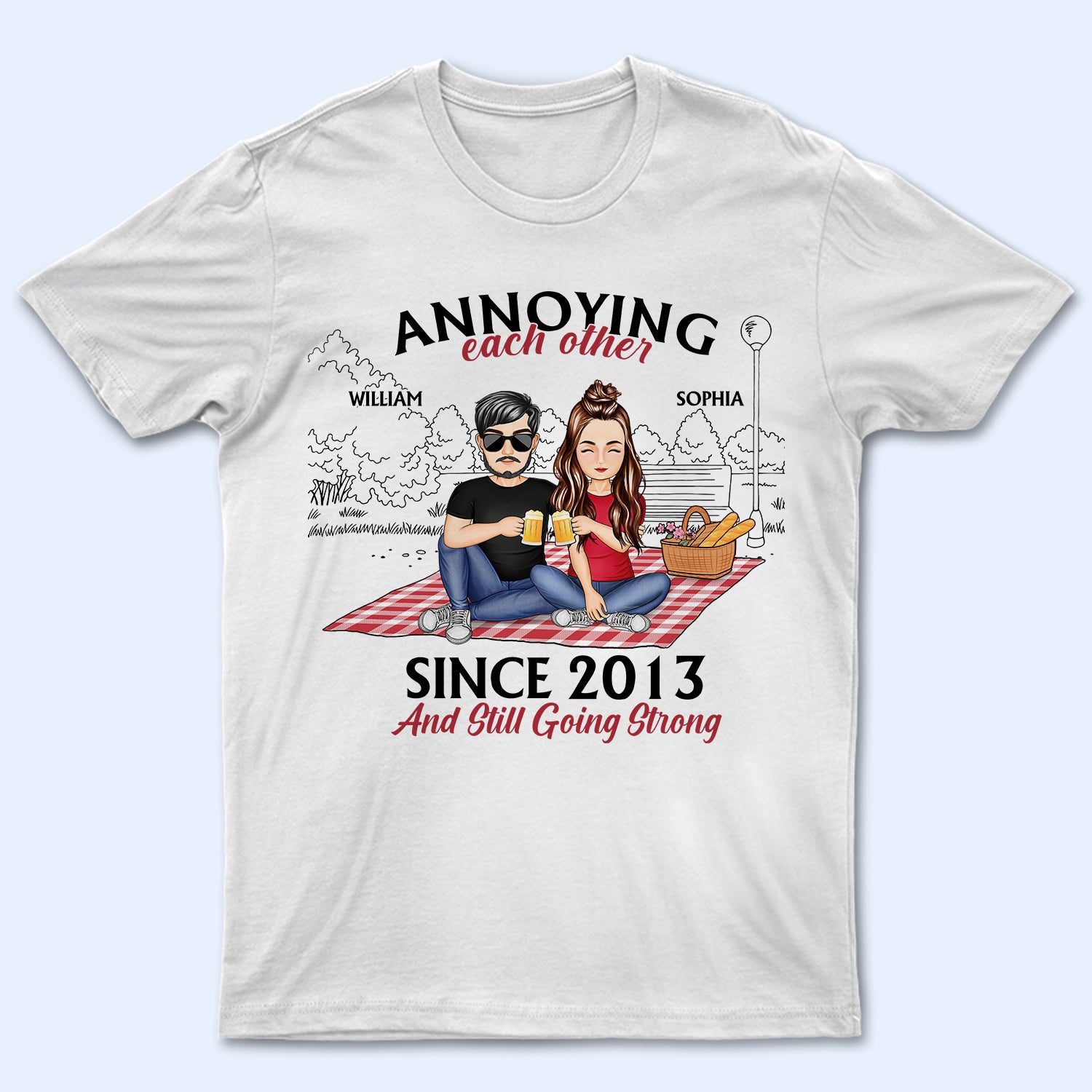 Annoying Each Other Still Going Strong Cartoon - Birthday, Anniversary, Loving Gift For Couple, Husband, Wife, Parents - Personalized T Shirt