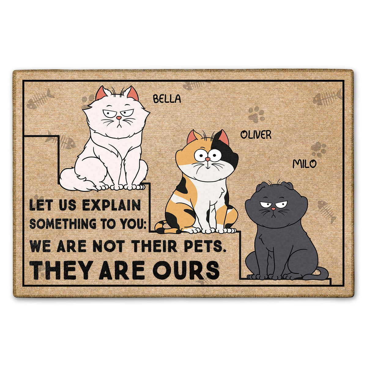 Let Us Explain Something To You - Birthday, Funny, Home Decor, Housewarming, Gift For Cat Lovers, Cat Mom, Cat Dad - Personalized Doormat