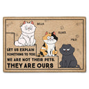 Let Us Explain Something To You - Birthday, Funny, Home Decor, Housewarming, Gift For Cat Lovers, Cat Mom, Cat Dad - Personalized Doormat