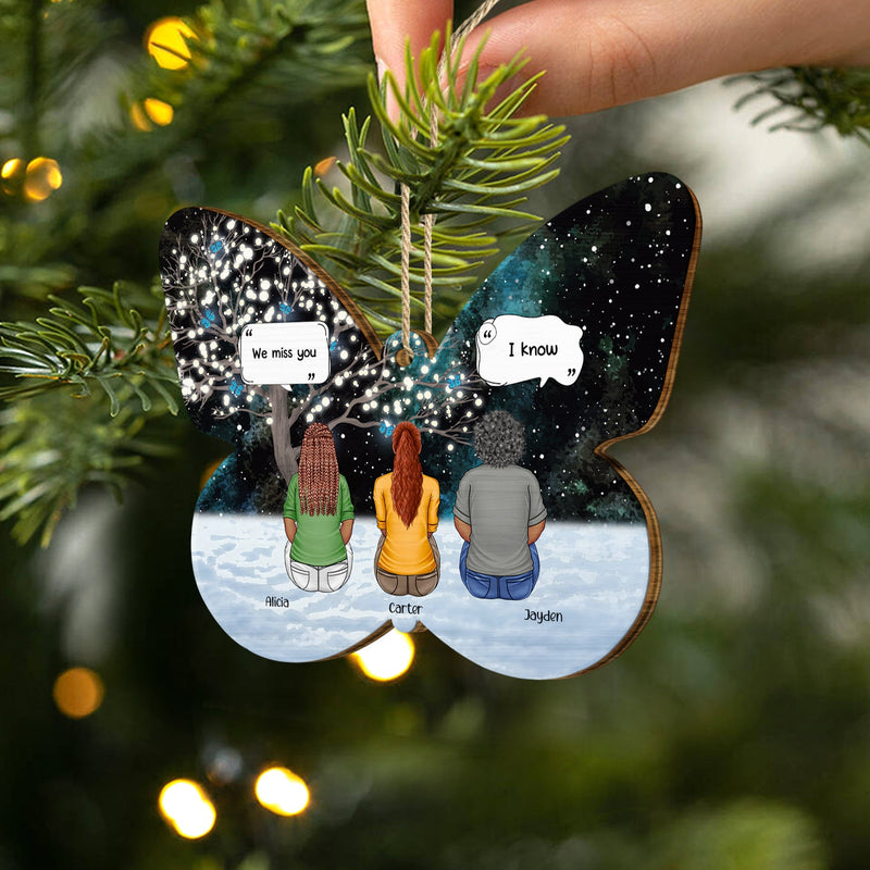 We Miss You - Christmas Memorial Grief Gift - Personalized Custom Shaped Wooden Ornament
