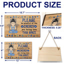Please Be Mindful Of The Energy You Bring Into This Space - Birthday, Loving Gift For Yourself, Women, Yoga Lovers - Personalized Wood Rectangle Sign