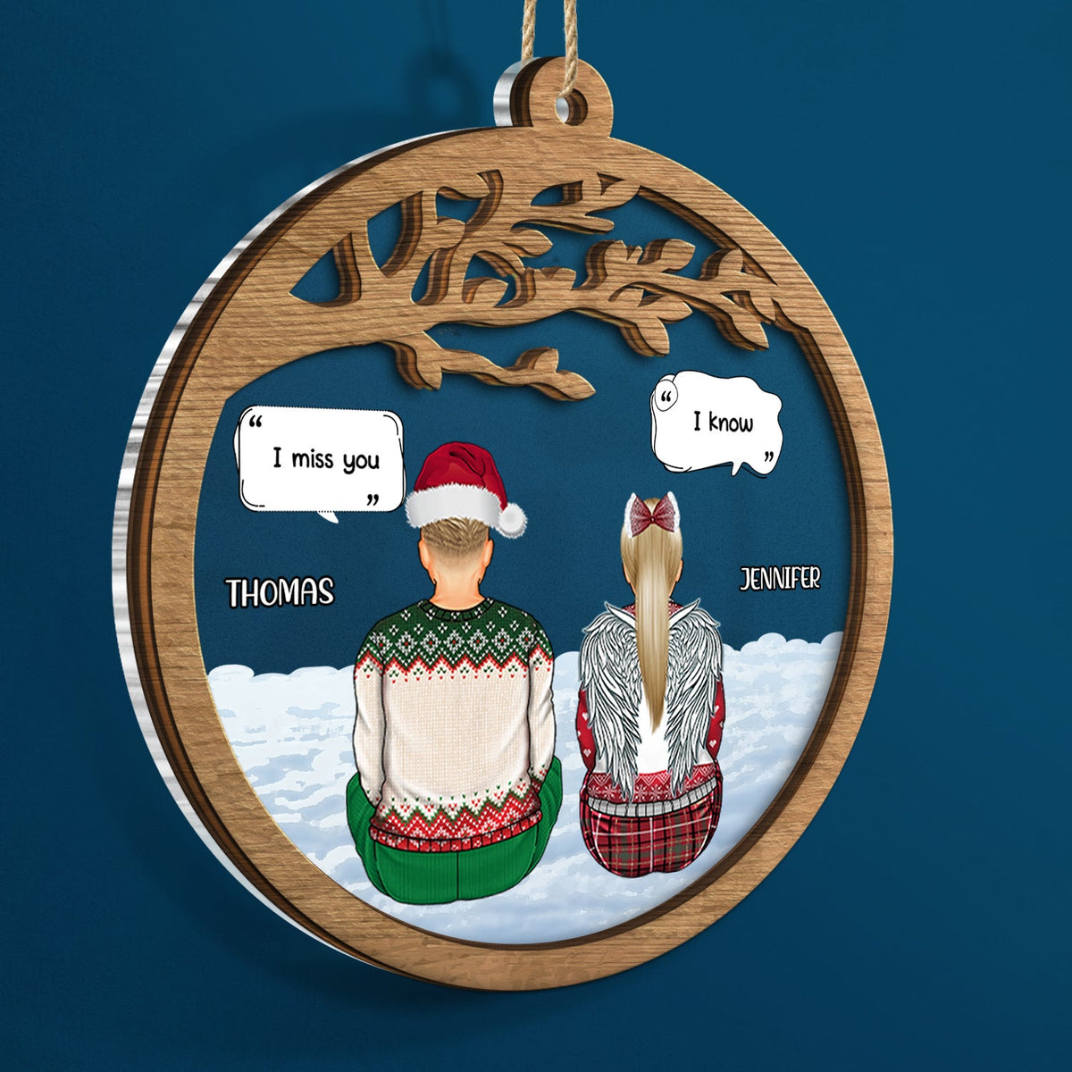 We Miss You - Christmas Memorial Grief Gift - Personalized 2-Layered Mix Ornament