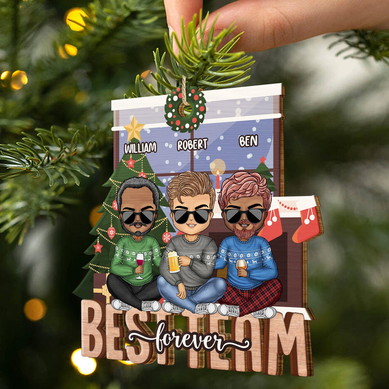 Bestie Forever - Christmas Gift For Best Friends, Colleagues, Sibling, Family - Personalized Wooden Cutout Ornament