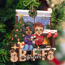 Bestie Forever - Christmas Gift For Best Friends, Colleagues, Sibling, Family - Personalized Wooden Cutout Ornament