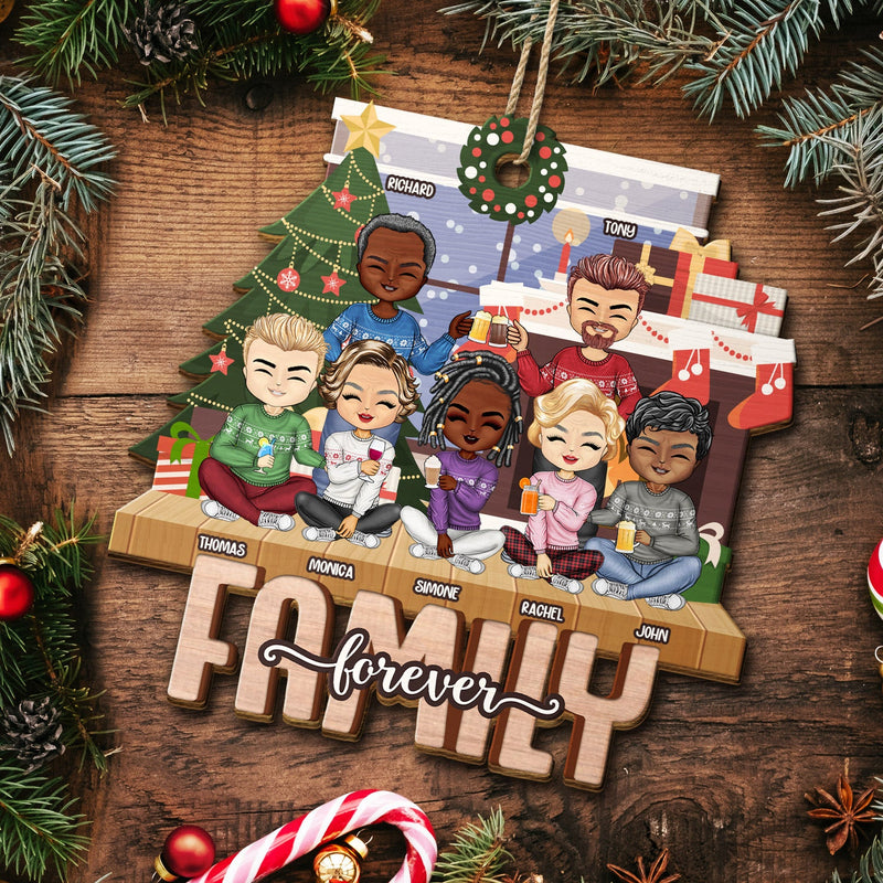 Bestie Forever - Christmas Gift For Best Friends, Colleagues, Sibling, Family - Personalized Wooden Cutout Ornament