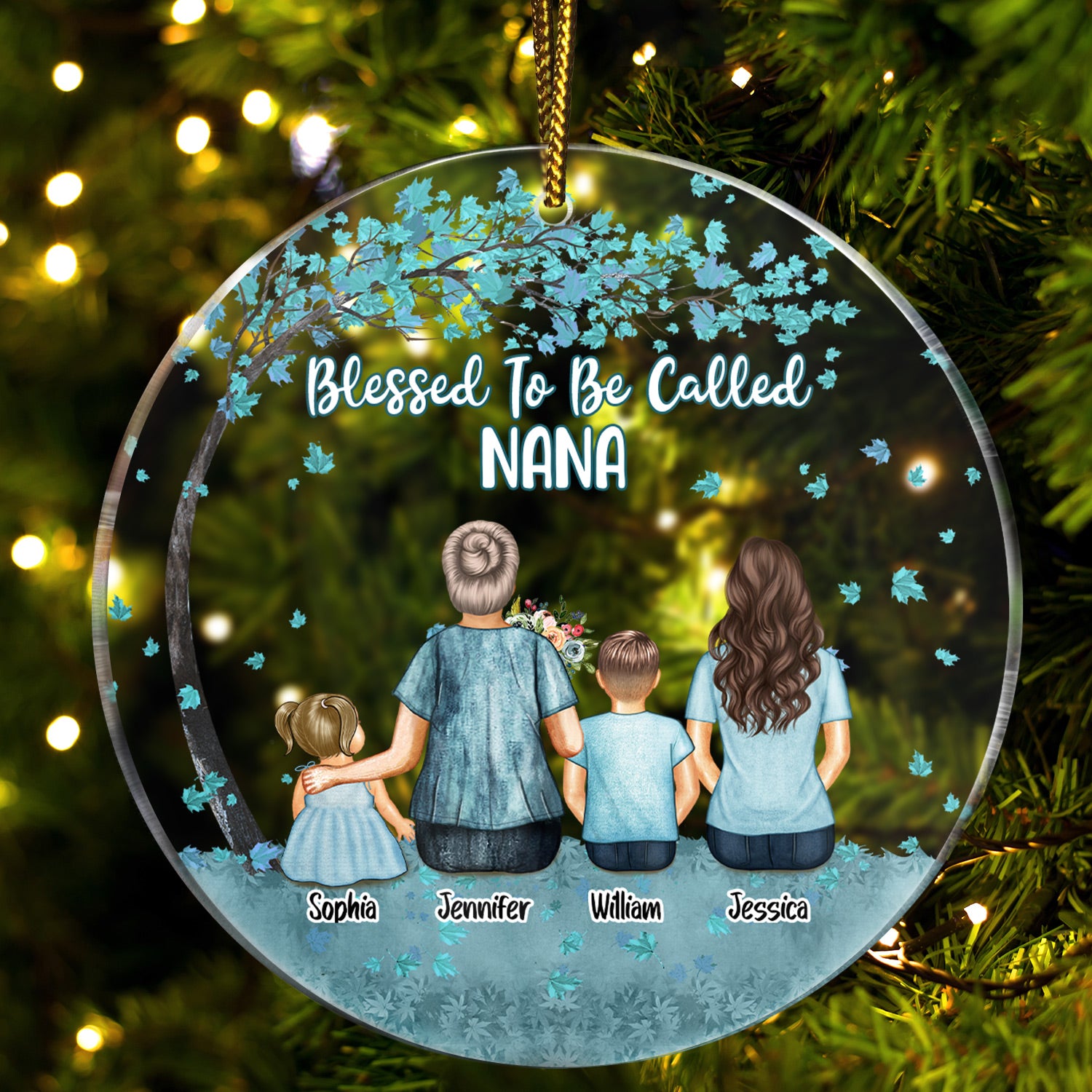 Blessed To Be Call Nana - Christmas Gift For Grandma, Mom, Mother - Personalized Circle Acrylic Ornament