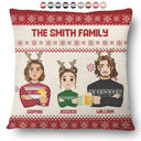 Flat Art - Christmas, Funny Gift For Family, Couple, Dad, Mom, Grandpa, Grandma - Personalized Pillow