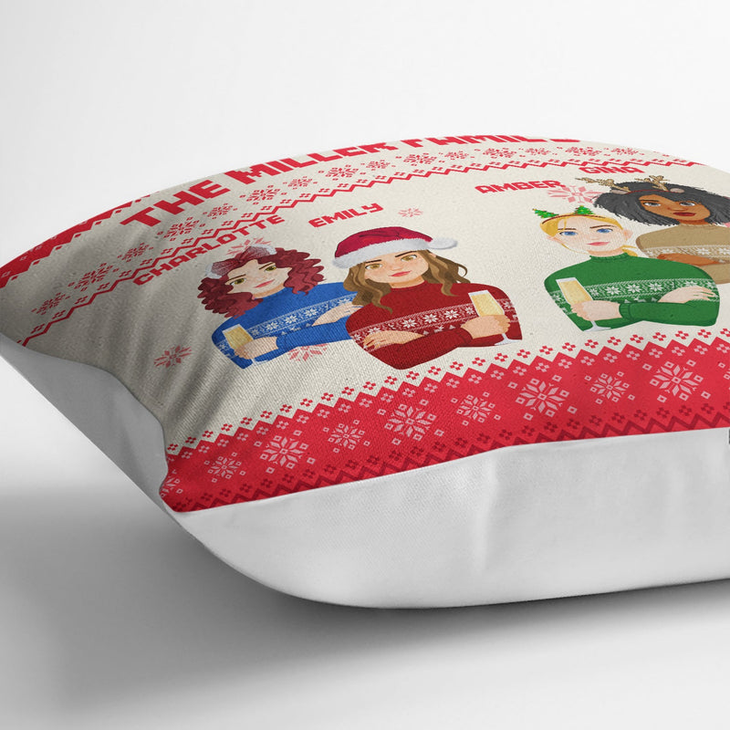 Flat Art - Christmas, Funny Gift For Family, Couple, Dad, Mom, Grandpa, Grandma - Personalized Pillow