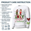 Sisters Are Tied Together With Heartstrings - Christmas Gift For Besties, Sisters - Personalized Sweatshirt With Sleeve Imprint