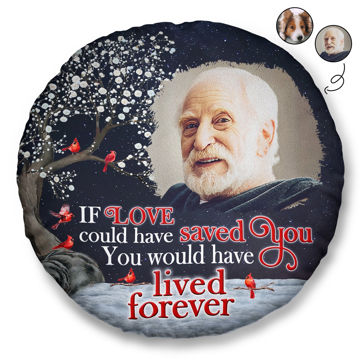 Custom Photo If Love Could Have Saved You - Memorial Gift For Family, Friends, Pet Lovers - Personalized Round Pillow