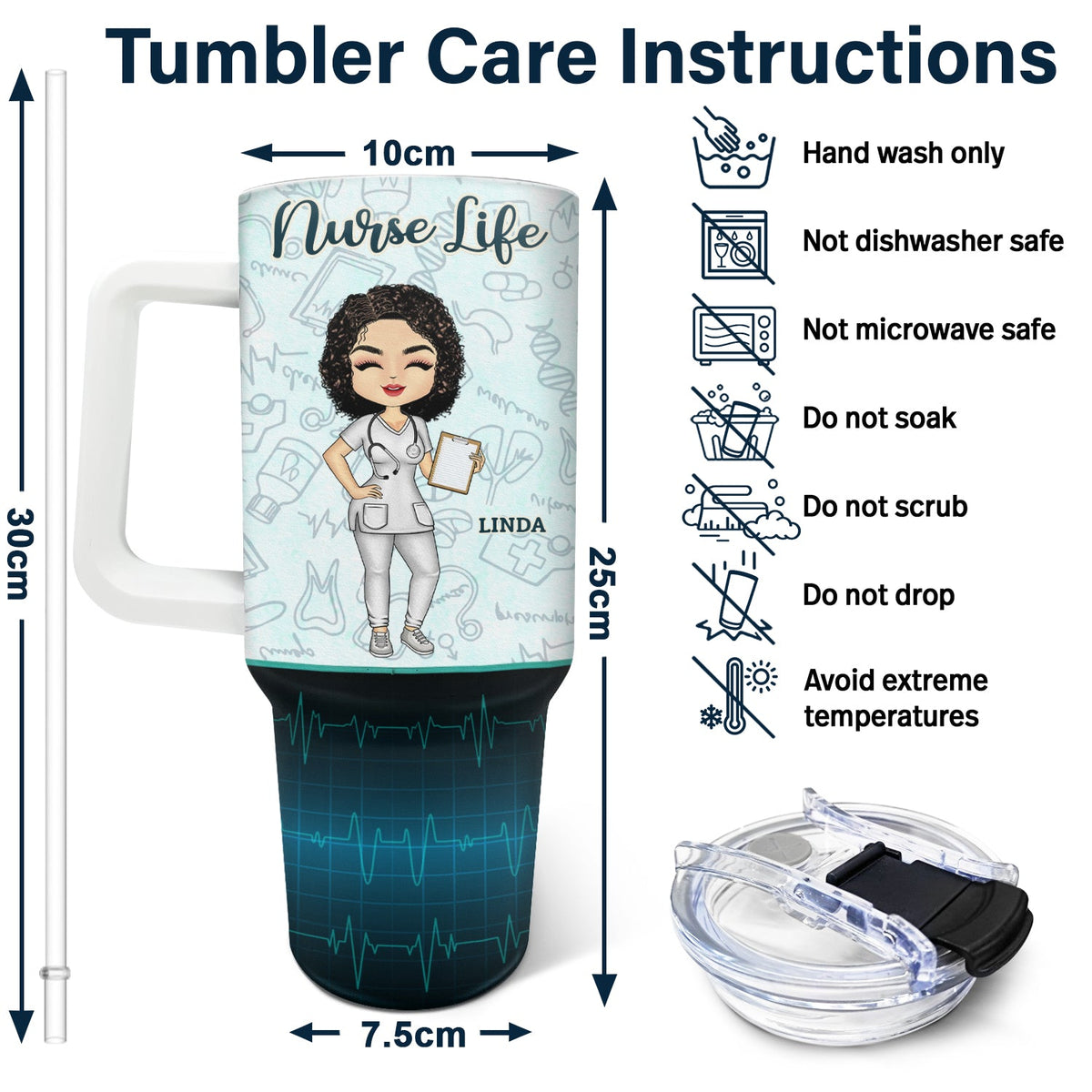 Nurse A Person Strong Enough To Tolerate Everything - Gift For Nurses - Personalized 40oz Tumbler With Straw