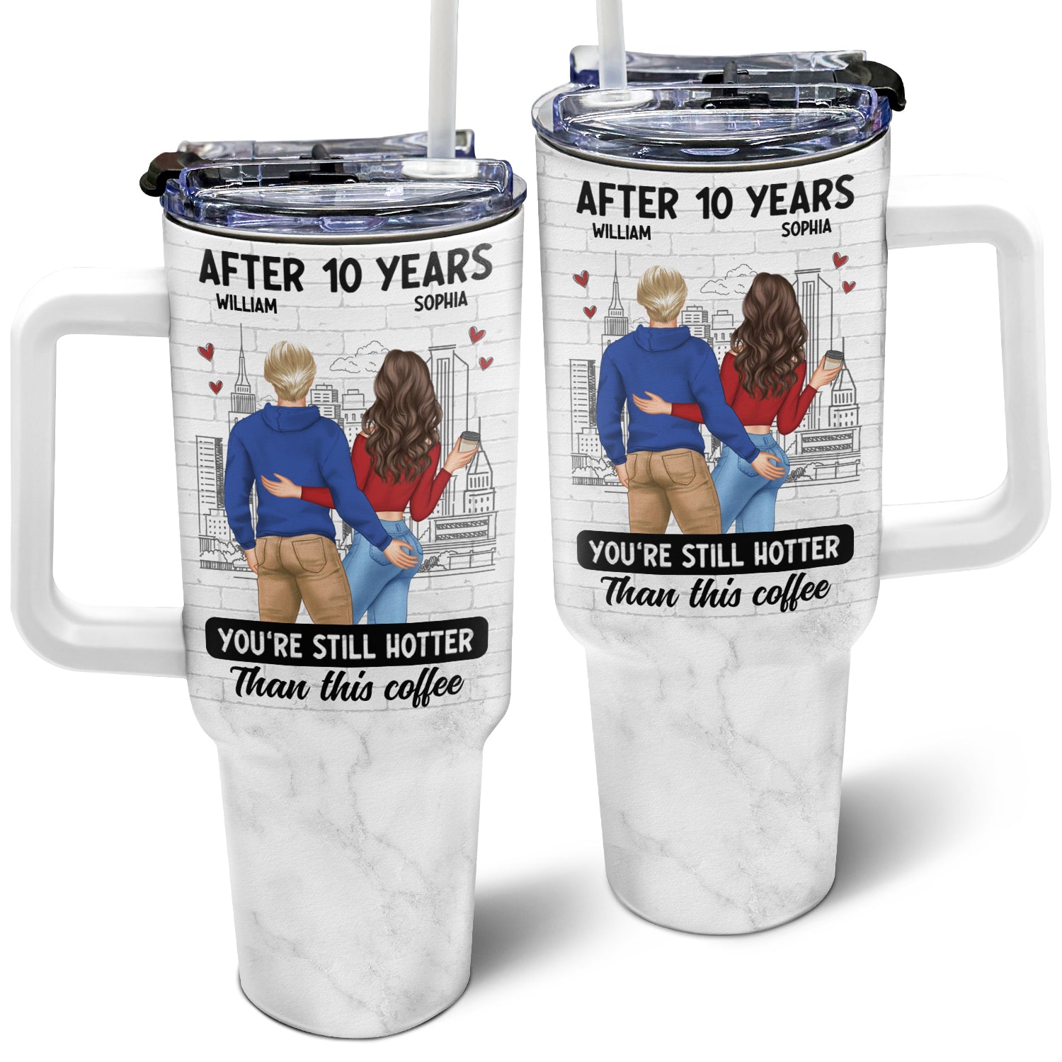After Years Hotter Than This Coffee - Gift For Couples - Personalized 40oz Tumbler With Straw