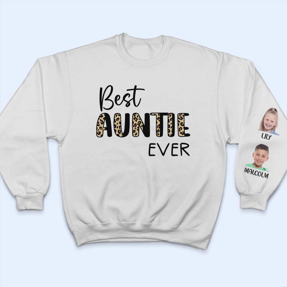 Custom Photo Best Mom Ever - Gift For Mothers And Grandmas - Personalized Sweatshirt With Sleeve Imprint