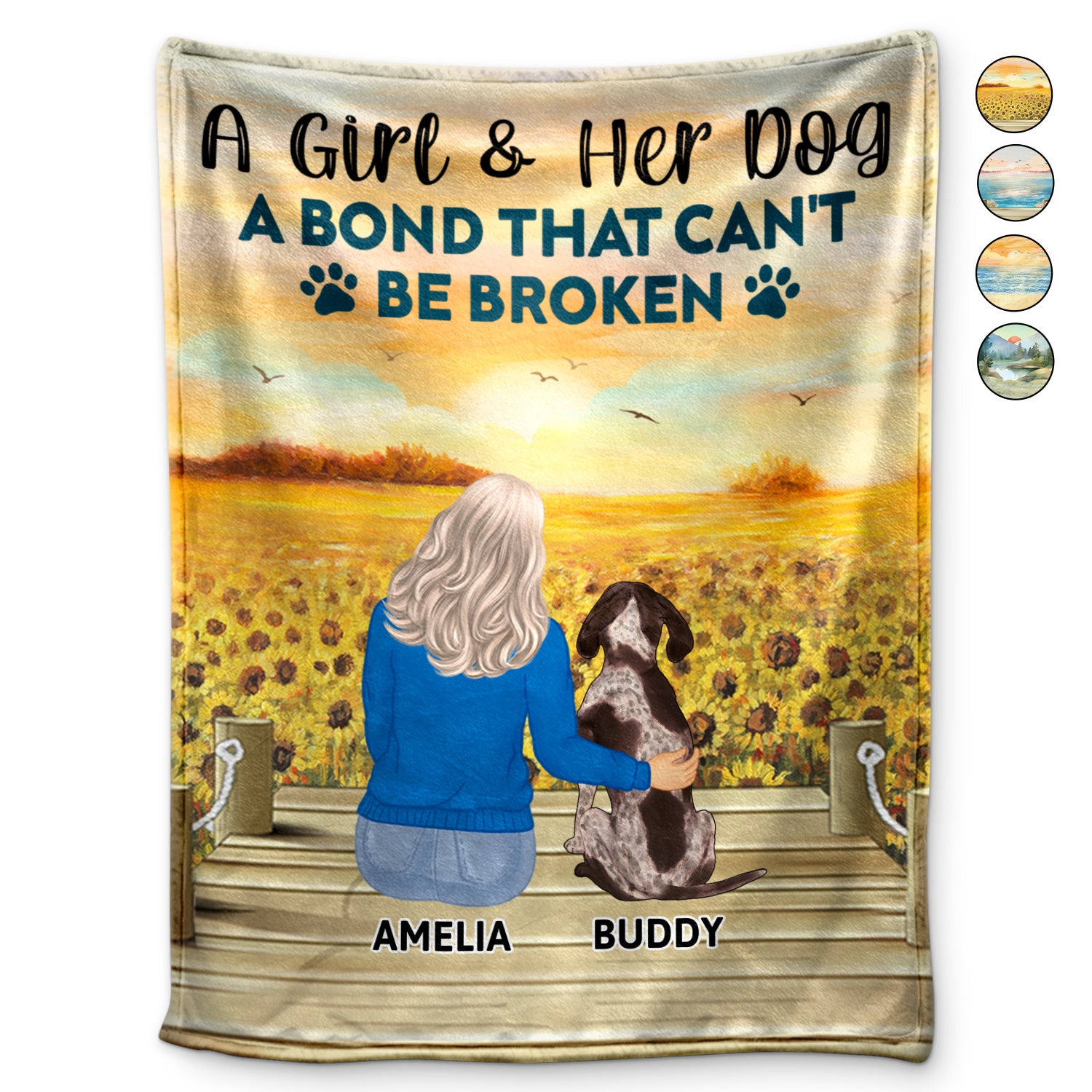 A Bond That Can't Be Broken - Gift For Dog Lovers, Dog Mom, Dog Dad - Personalized Fleece Blanket