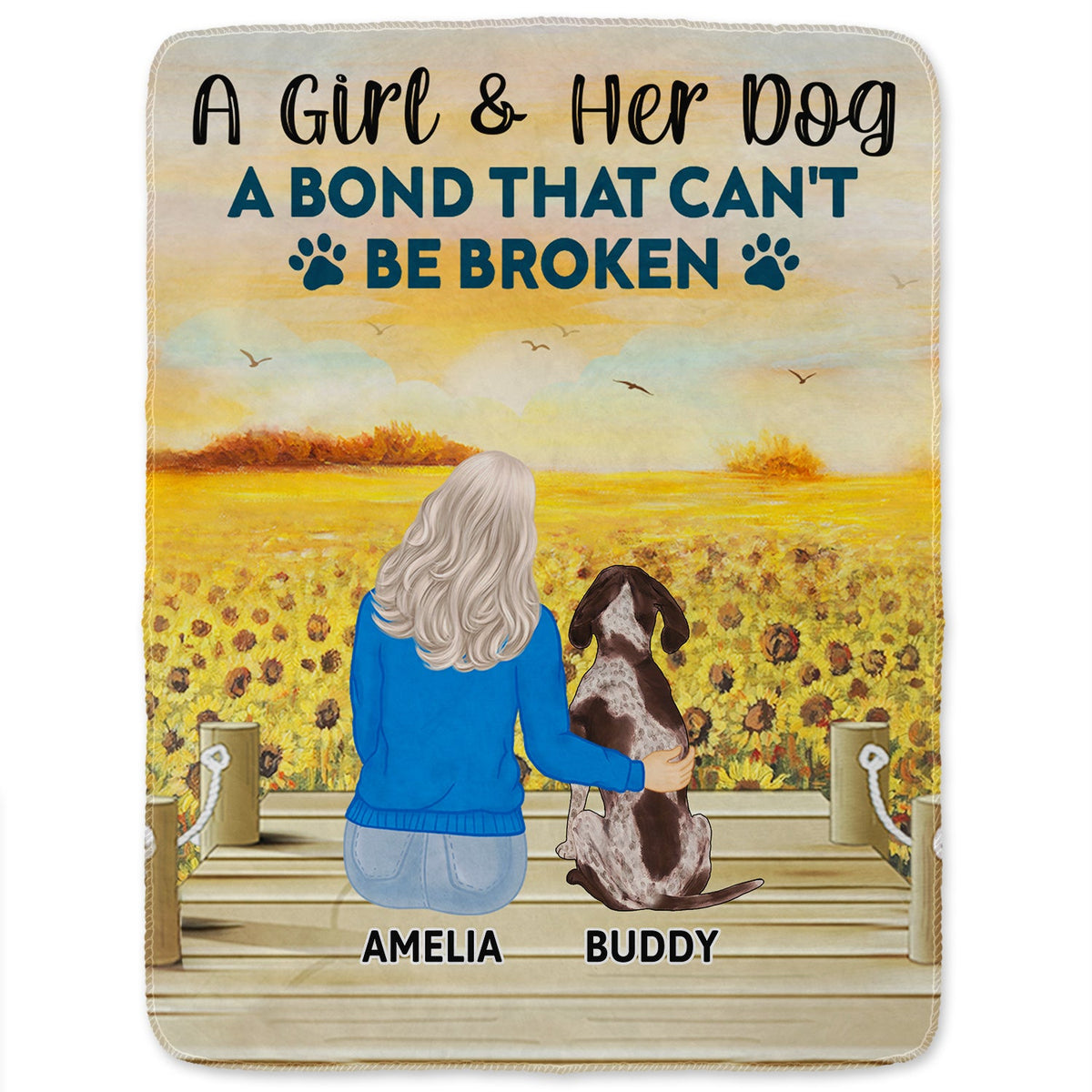 A Bond That Can't Be Broken - Gift For Dog Lovers, Dog Mom, Dog Dad - Personalized Fleece Blanket