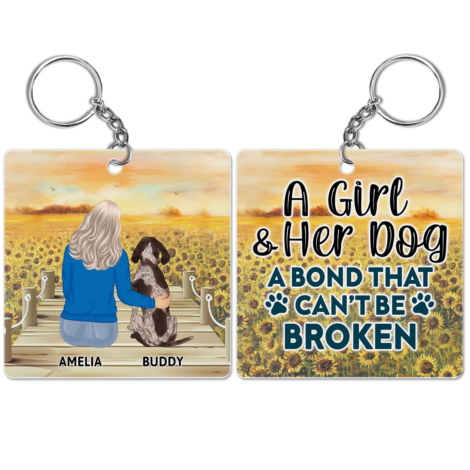 A Bond That Can't Be Broken - Gift For Dog Lovers, Dog Mom, Dog Dad - Personalized Acrylic Keychain
