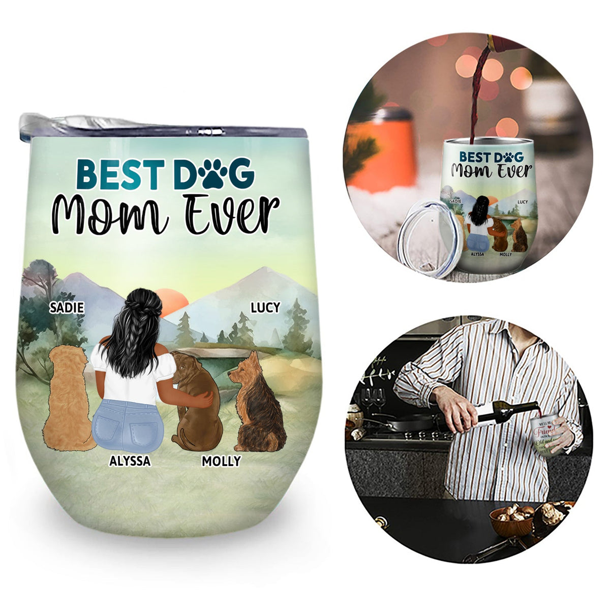 A Bond That Can't Be Broken - Gift For Dog Lovers, Dog Mom, Dog Dad - Personalized Wine Tumbler