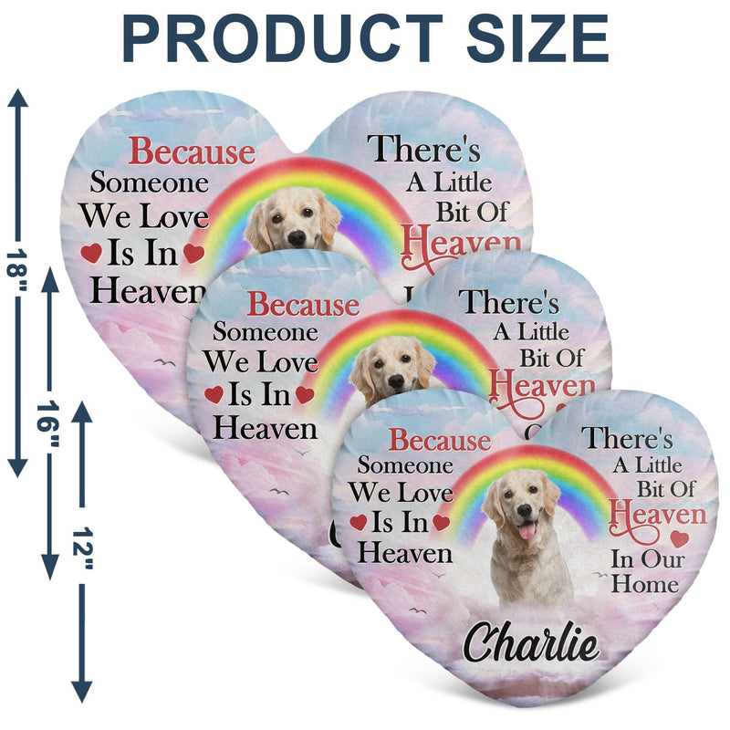 Custom Photo A Piece Of My Heart - Memorial Gift For Cat Lovers, Dog Lovers - Personalized Heart Shaped Pillow