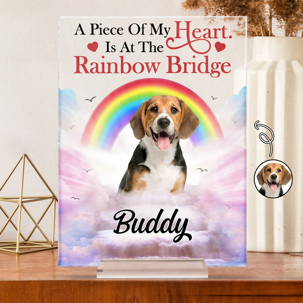 Custom Photo A Piece Of My Heart - Memorial Gift For Cat Lovers, Dog Lovers - Personalized Vertical Rectangle Acrylic Plaque