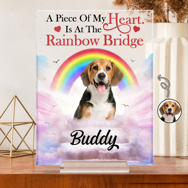 Custom Photo A Piece Of My Heart - Memorial Gift For Cat Lovers, Dog Lovers - Personalized Vertical Rectangle Acrylic Plaque