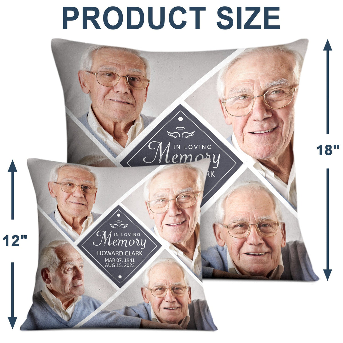 Custom Photo In Loving Memory Diamond - Memorial Gift For Family, Friends - Personalized Pillow