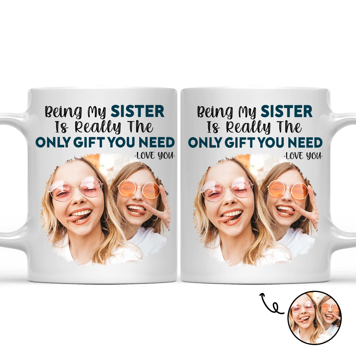 Custom Photo The Only Gift You Need - Gift For Sister, Brother, Dad, Mom, Couple, Family - Personalized Mug