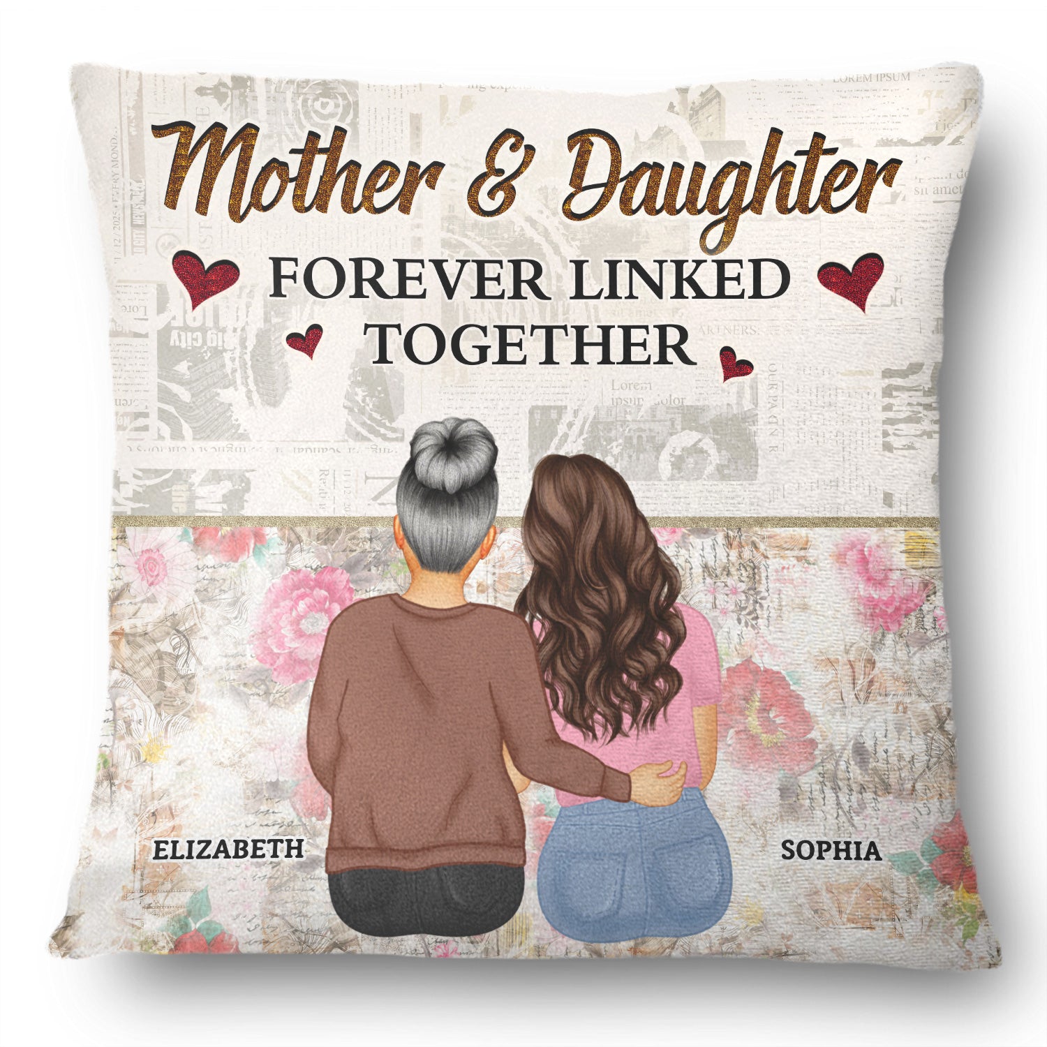 Mother And Children Forever Link Together - Loving Gift For Mom, Grandma, Nana - Personalized Pillow