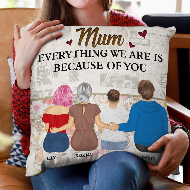 Mother And Children Forever Link Together - Loving Gift For Mom, Grandma, Nana - Personalized Pillow