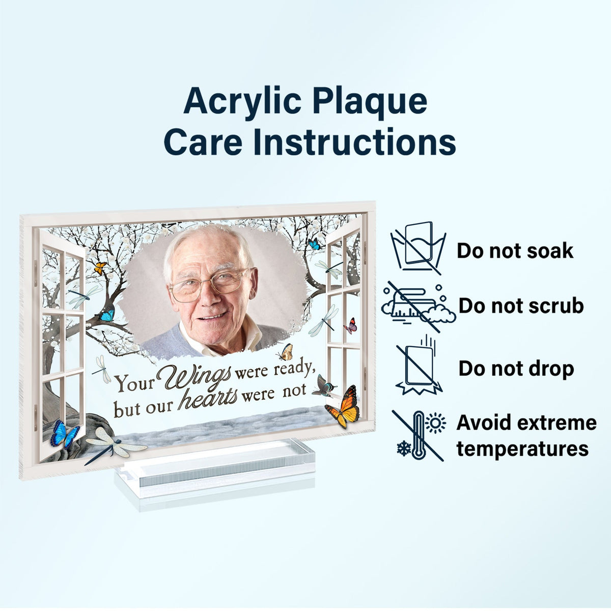 Custom Photo I'm Always With You Window - Memorial Gift For Family, Friends - Personalized Horizontal Rectangle Acrylic Plaque