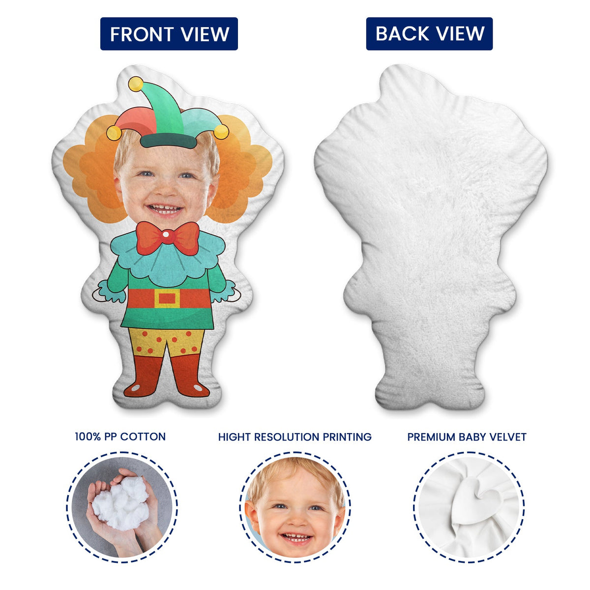 Custom Photo Funny Kid Fairy Tale Cosplay - Gift For Children, Grandkids - Personalized Custom Shaped Pillow