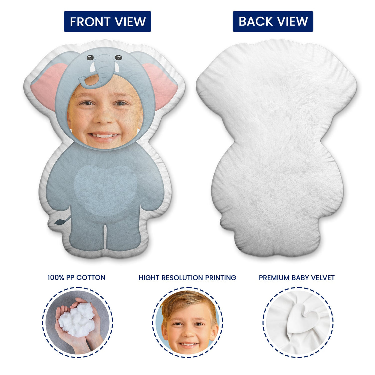 Custom Photo Funny Kid Animal Cosplay - Gift For Children, Grandkids - Personalized Custom Shaped Pillow