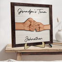 Punching Hand - Birthday, Loving Gift For Mom, Mum, Nana, Dad, Papa - Personalized 2-Layered Wooden Plaque With Stand